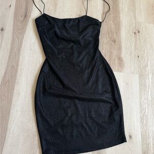 Elegant Glitter Black Dress